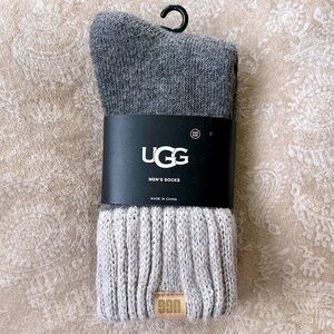 Brand New UGG Men’s Socks Charcoal Gray Seal Quarter Crew Soft Cozy Ribbed